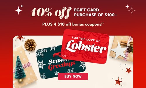 10% OFF EGIFT CARD PURCHASE OF $100+, PLUS 4 $10 OFF BONUS COUPONS